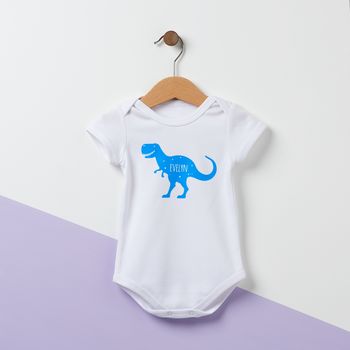 T Rex Personalised Dinosaur Kid's T Shirt, 2 of 8