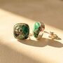 Emerald May Birthstone Sterling Silver Stud Earrings, thumbnail 1 of 4