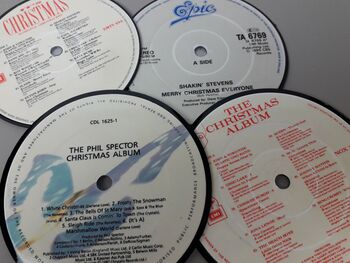 Christmas Vinyl Record Coasters Set Of Four, 4 of 6