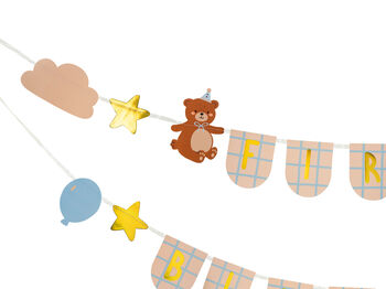 First Birthday Teddy Bear Party Bunting, 3 of 4