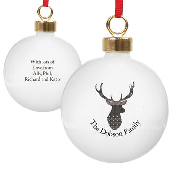 Personalised Highland Stag Bauble, 2 of 2