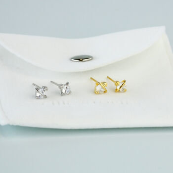 Sterling Silver Crystal Halo Stud Earrings, 7 of 8