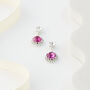 Fuchsia Pink Swarovski Crystal Snow Drop Earrings, thumbnail 6 of 6