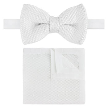 White Diamond End Knitted Neck Tie In 100% Soft Polyester, 8 of 8