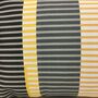 Combed Stripe Cushion Saffron, Charcoal + White, thumbnail 3 of 5
