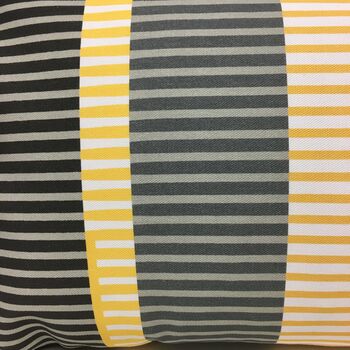Combed Stripe Cushion Saffron, Charcoal + White, 3 of 5