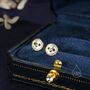 Cute Barn Owl Face Stud Earrings In Sterling Silver, thumbnail 1 of 11