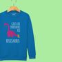 'Girls Like Dinosaurs Too' Personalised Girls Sweatshirt, thumbnail 7 of 12