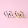 9ct Solid Gold Claw Set Cz Huggie Hoop Earrings, thumbnail 1 of 6