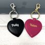 Personalised Faux Leather Heart Keyring, thumbnail 2 of 5