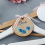 Personalised Wood Wedding Hanger Blue Rose, thumbnail 1 of 4