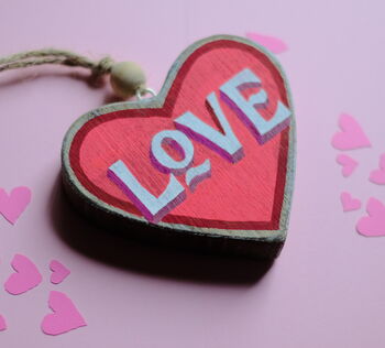 Pink And Red Heart Valentines Love Decoration, 3 of 3
