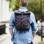 Camo Canvas And Leather Roll Top Backpack, thumbnail 2 of 7