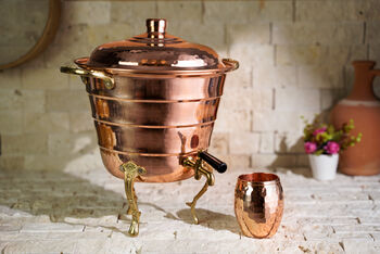 Solid Copper Beverage Dispenser And Mug Set, 5000 Ml, 4 of 8