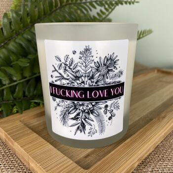 Neon Pink 'I Fucking Love You' Valentines Candle, 3 of 12