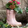 Personalised Pink Welly Boots Garden Planter, thumbnail 3 of 11