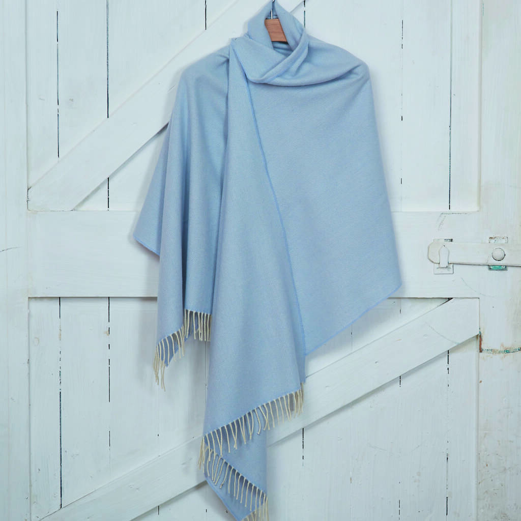 Pale Blue Cashmere Giant Wrap, 1 of 2