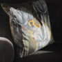 Monkey Sitting In Irises Velvet Cushion, thumbnail 3 of 8