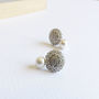 Silver Plated Flower Cluster Pearl Earrings, thumbnail 2 of 4