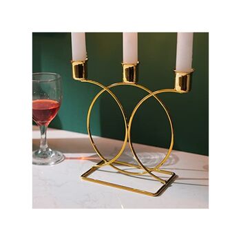 Three Arms Metal Candle Candlestick Holder Stand Taper, 4 of 7