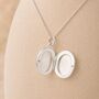 Personalised Sterling Silver Moss Agate Gemstone Photo Locket Necklace, thumbnail 3 of 6