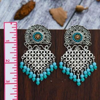 Bohemian Braided Turquoise Indian Boho Earrings, 6 of 9