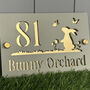 Personalised Rabbit And Butterfly Design House Acrylic Number Sign, thumbnail 1 of 4