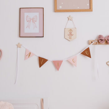 Pink Nursery Personalised Bunting, 6 of 10