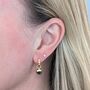 The Orb Emerald May Birthstone Earrings, Gold, thumbnail 2 of 5