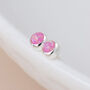 Sterling Silver Pink Opal Micro Stud Earrings – 3mm, thumbnail 4 of 7
