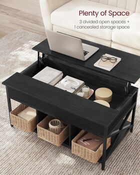 Lift Top Coffee Table With Hidden And Open Storage, 5 of 8