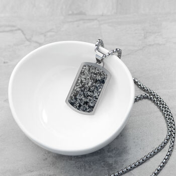 Personalised Men's Snowflake Obsidian Dog Tag Necklace, 3 of 8