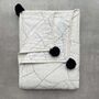 Phoebe Hand Stitched Quilted Throw Ivory And Black, thumbnail 7 of 8