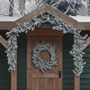 Pre Lit Outdoor Snowy Christmas Wreath And Garland, thumbnail 2 of 5