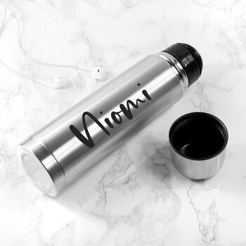 Personalised Stainless Steel Thermos Flask, 2 of 8