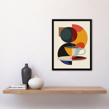 Coffee Cup Bauhaus Geometric Design Kitchen Art Print, 2 of 3