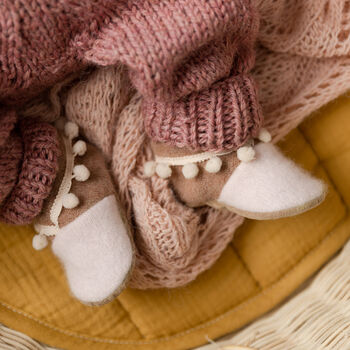Handmade Recycled Cashmere Baby Booties, 11 of 12