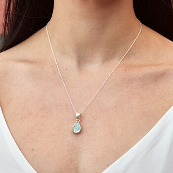 Aquamarine Gemstone Pendant And Earring Jewellery Set, 3 of 7