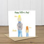 Personalised Daughter Son Portrait Fathers Day Card, thumbnail 3 of 5