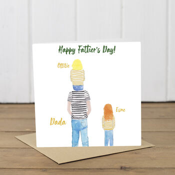 Personalised Daughter Son Portrait Fathers Day Card, 3 of 5