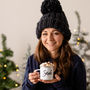 Personalised Winter Knitted Hat And Enamel Mug, thumbnail 1 of 4