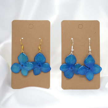Turquoise Hydrangea Flower Earrings, 9 of 10