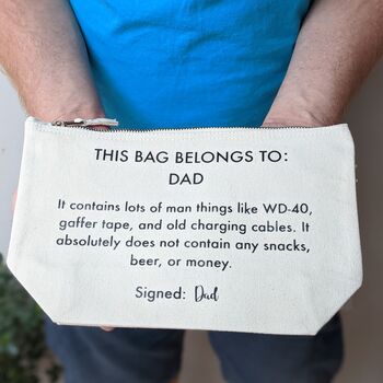 'This Bag Belongs To Dad' Canvas Pouch, 3 of 3