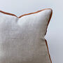 Terracotta Edge Linen Cushion Cover, thumbnail 3 of 5
