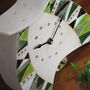 Large Mantel Clock In Shades Of Green Triangle Motif, thumbnail 2 of 8