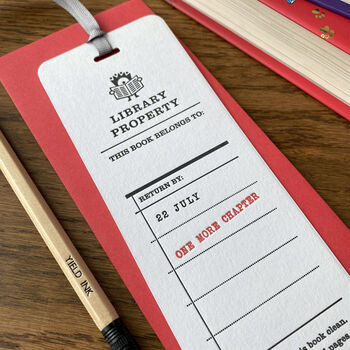 'Library Property' Letterpress Bookmark, 2 of 3