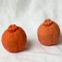 Pair Of Handmade Orange Shaped Soy Wax Candles, thumbnail 2 of 2