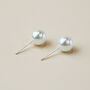 Simple White Pearl Stud Earrings, thumbnail 3 of 3