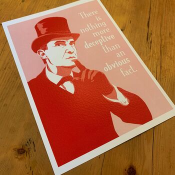 Sherlock Holmes Portrait Print And Quote, 3 of 7