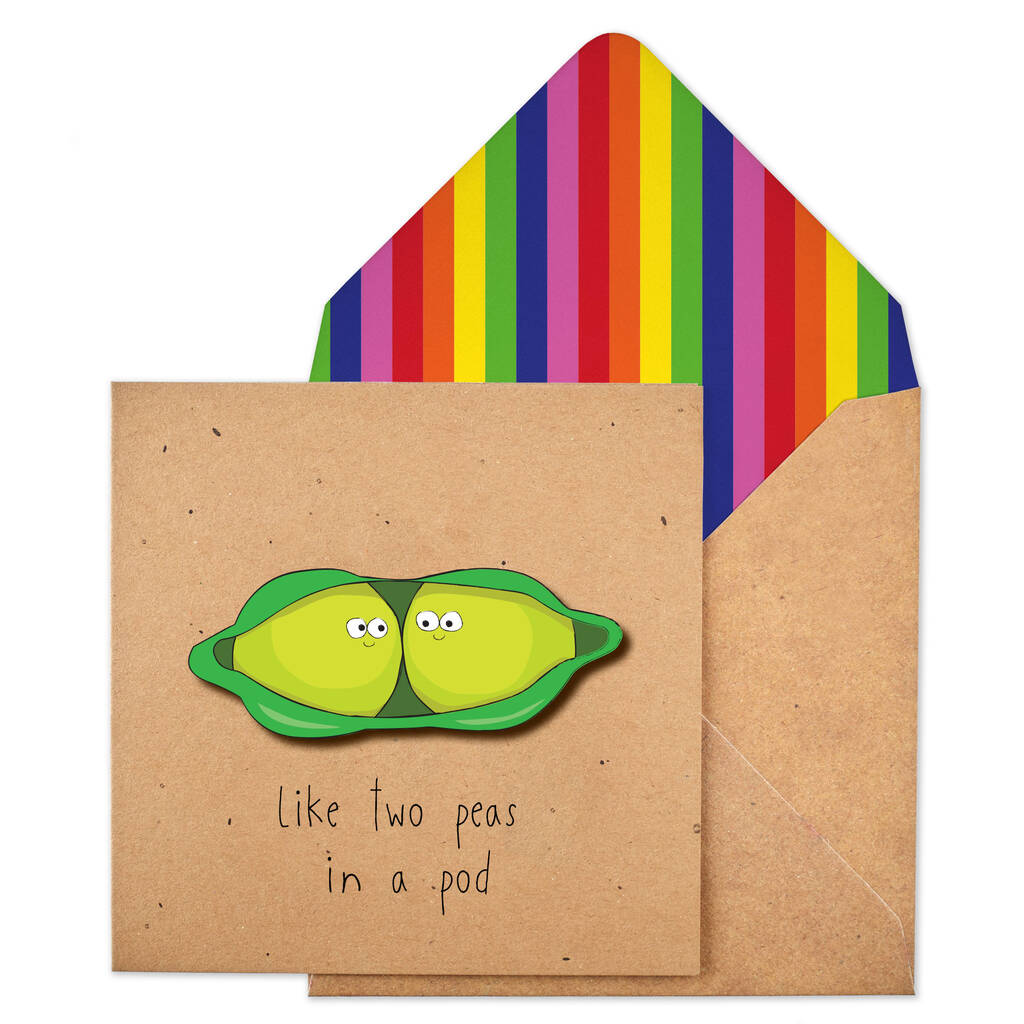 Like Two Peas In A Pod Cute Personalised Card, 1 of 5